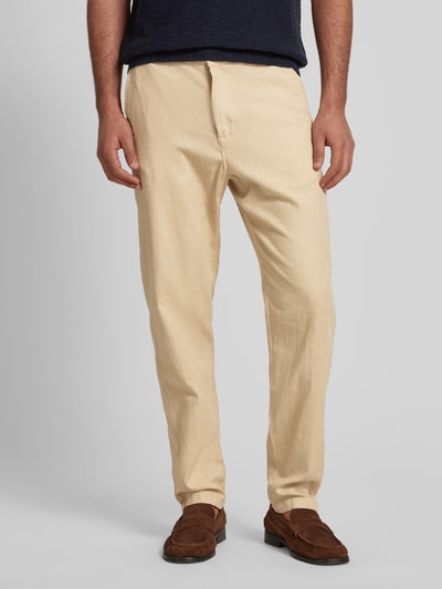 SELECTED HOMME Slim Tapered Fit Hose mit Leinen-Anteil Modell 'BRODY' Beige 4