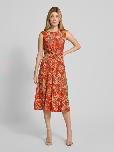 Lauren Ralph Lauren Midikleid mit Knotendetail Modell 'TESSANNE' Rot Melange 4