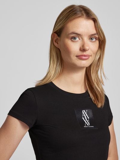 ARMANI EXCHANGE T-shirt met labelprint Zwart - 3