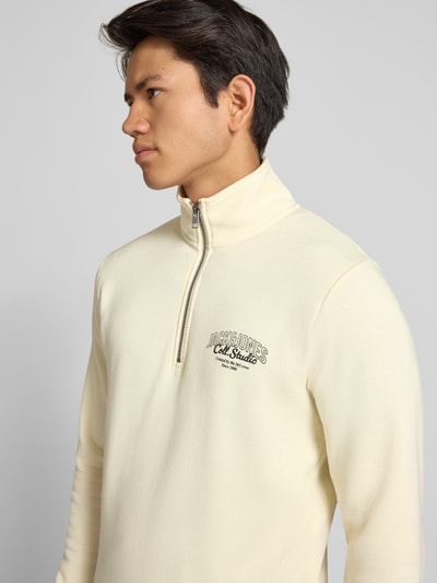 Jack & Jones Sweatshirt met opstaande kraag, model 'AKOTO' Offwhite - 3