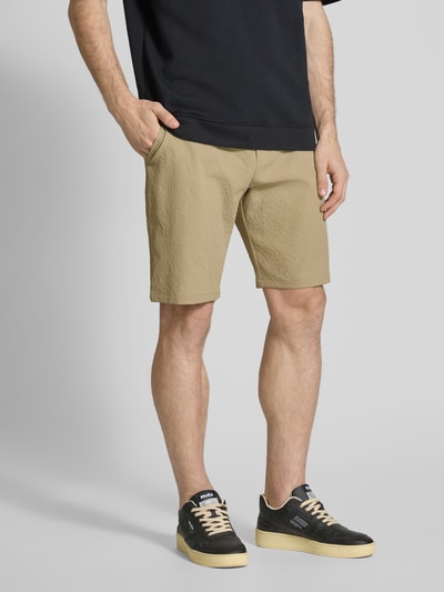 JAKE*S STUDIO MEN Shorts mit Gürtel und Gesäßtaschen Taupe 4