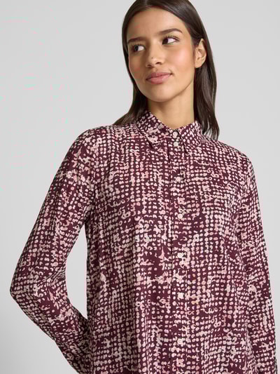 Tom Tailor Regular Fit Hemdbluse aus Baumwoll-Modal-Mix Bordeaux 3