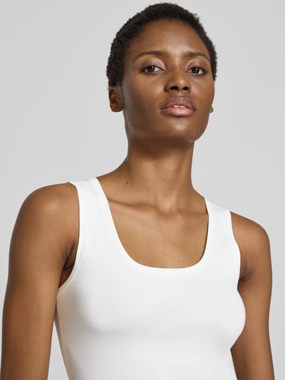 OPUS Tanktop van een mix van katoen en elastaan Offwhite - 3
