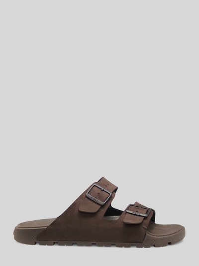 BOSS Sandalen mit zwei Riemen und Logo Details Dunkelbraun 4