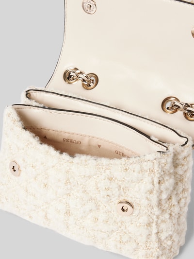 Guess Handtasche mit Label-Applikation Modell 'GIULLY MINI' Ecru 5