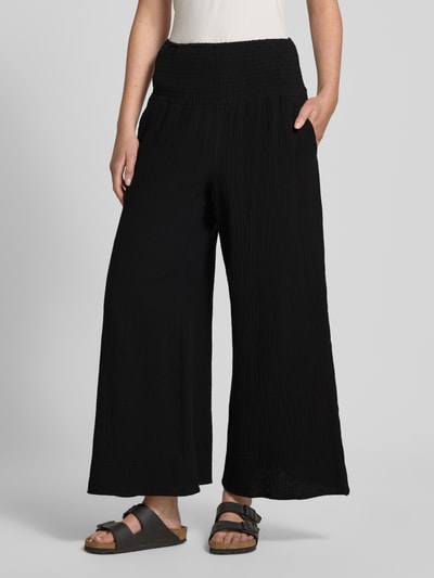 Apricot Wide leg stoffen broek in kreuklook Zwart - 4
