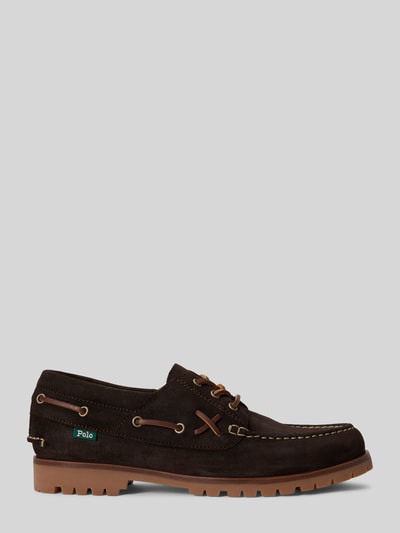 Polo Ralph Lauren Bootsschuhe aus Rindsleder mit Profilsohle Dunkelbraun 2