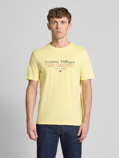 Tommy Hilfiger T-Shirt mit Label-Print Gelb 4