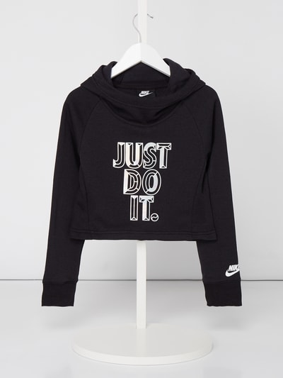 Nike Cropped Hoodie mit Print Black 1