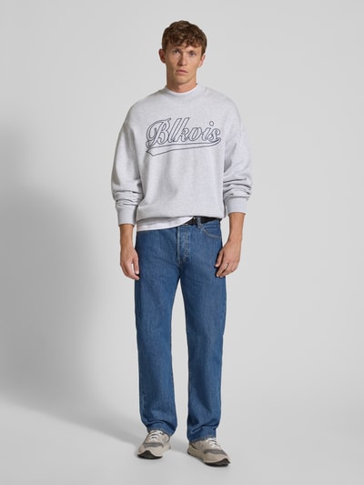 BLKVIS Sweatshirt mit gerippten Abschlüssen Hellgrau Melange 1