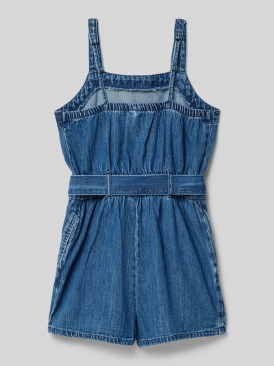 Produktfoto, Jeanskleid mit Falten und Bindegürtel von Abercrombie&Fitch aus Reine Baumwolle, A-Linie, strukturierte Denimoberfläche, Rückenlänge Größe 134: 15 cm