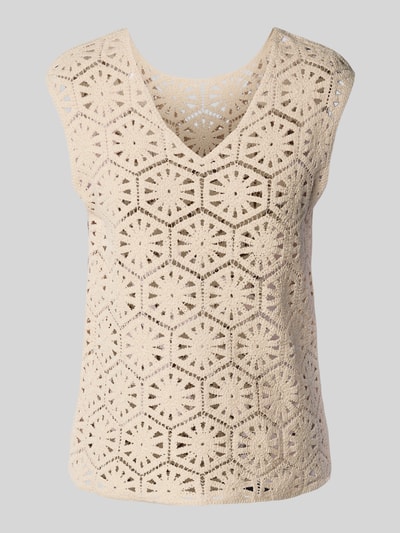 s.Oliver BLACK LABEL Regular Fit Häkel-Top aus Baumwoll-Mix Sand 2