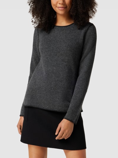 Christian Berg Woman Strickpullover mit Seitenschlitze Anthrazit meliert 4