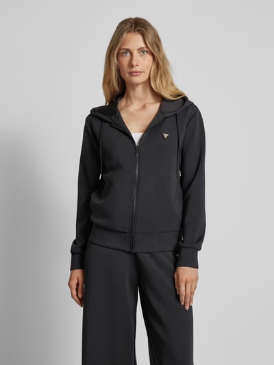 Guess Activewear Sweatjack met labelapplicatie, model 'OLYMPE' Zwart - 4