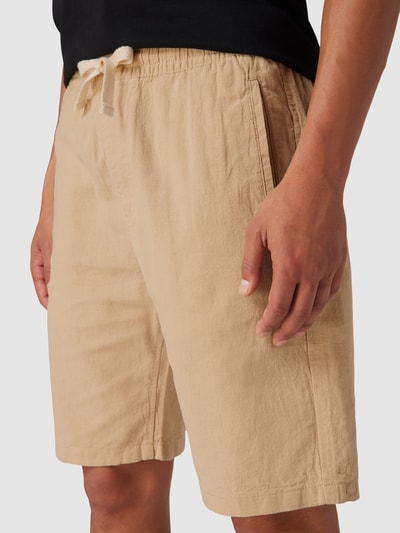 REVIEW Leinenshorts mit Tunnelzug Sand 3