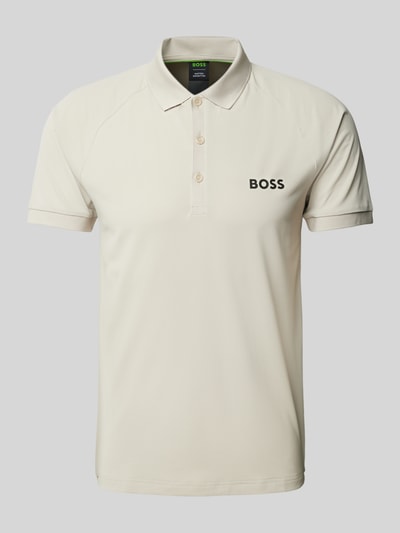 BOSS Green Koszulka polo z nadrukiem z logo model ‘Patteo’ Beżowy 2