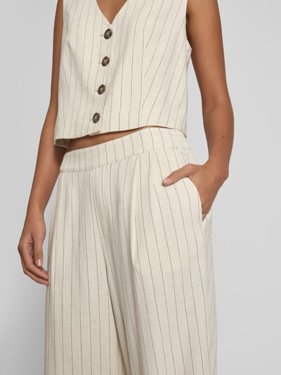 Jake*s Casual Wide Leg Stoffhose aus Viskose-Mix mit Leinen-Anteil Flanell 3