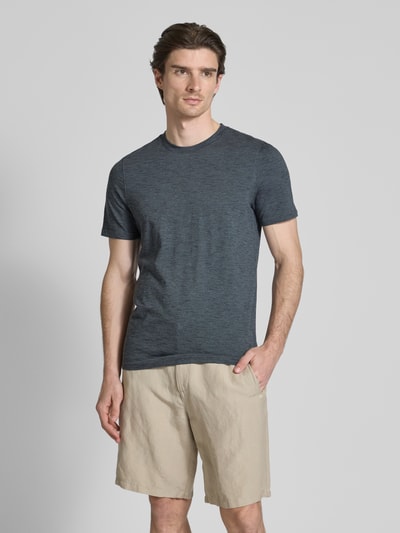 MCNEAL T-Shirt mit geripptem Rundhalsausschnitt Dunkelblau 4