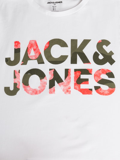 Jack & Jones Plus PLUS SIZE T-shirt van katoen, model 'Soldier' Wit - 4