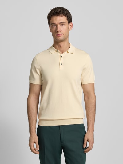 Profuomo Koszulka polo o kroju slim fit z mieszanki lyocellu z dodatkiem jedwabiu Złamany biały 4