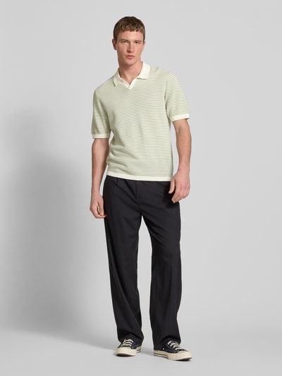 Only & Sons Poloshirt mit gerippten Abschlüssen Modell 'KIAN' Offwhite Melange 1