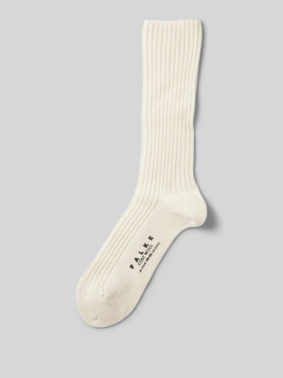 Falke Socken mit Label-Stiching Modell 'COSY' Offwhite 1