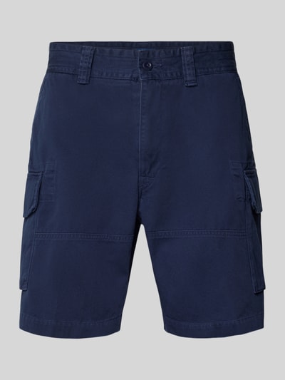Produktfoto, Szorty cargo Relaxed Fit Cargoshorts aus reiner Baumwolle von Polo Ralph Lauren, jednokolorowe, wykończenie: tkana faktura, 100% bawełna, kieszenie cargo, wpuszczane kieszenie po bokach, kieszenie z tyłu z guzikami, szlufki na pasek, zapięcie na guzik i zakryty zamek błyskawiczny, wyhaftowane logo