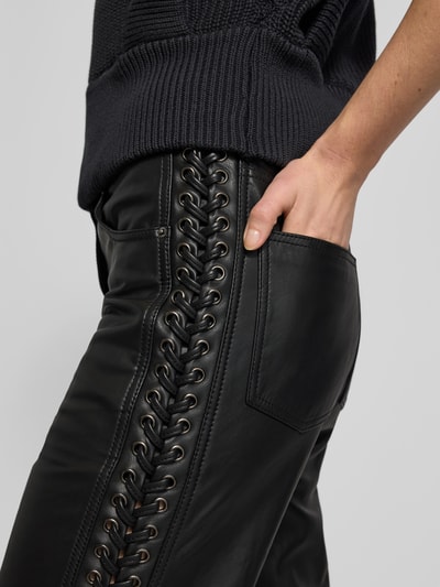 ROTATE Lederhose mit 5-Pocket-Design Black 3