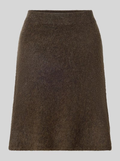 Selected Femme Minirok van wolmix met alpaca, model 'LULU' Donkerbruin - 2