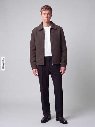 Jake*s Studio Men Blouson mit Zweiwege Reißverschluss Mittelbraun 1