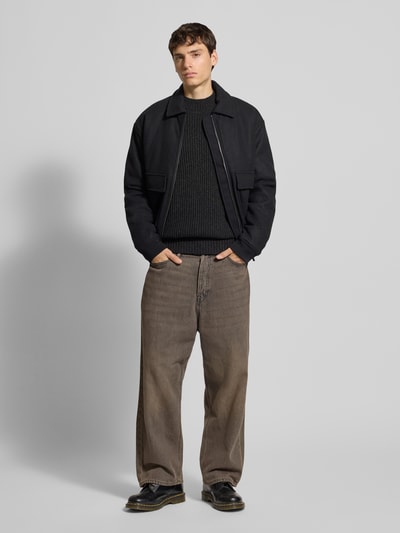 G-Star Raw Strickpullover mit gerippten Abschlüssen Anthrazit 1