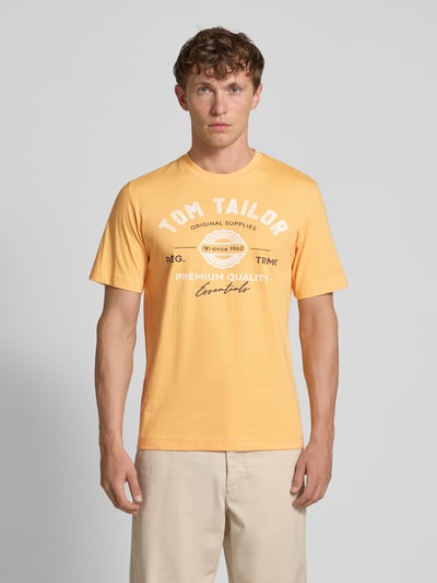 Tom Tailor Regular Fit T-Shirt aus reiner Baumwolle Apricot 4