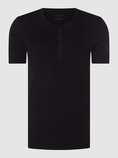 Schiesser Serafino-Shirt mit Rippenstruktur  Black 1