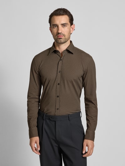 BOSS Slim fit zakelijk overhemd van katoenmix, model 'HANK' Beige - 4