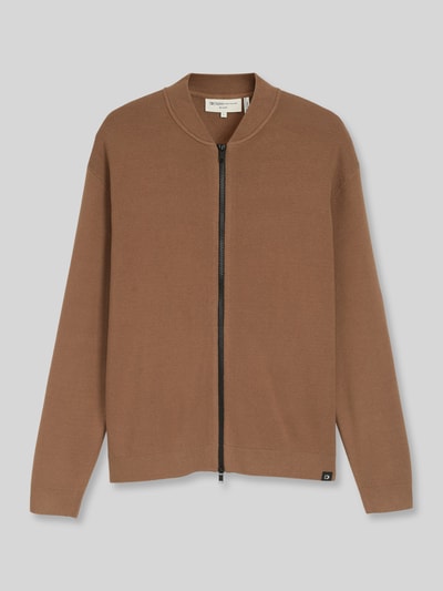 Tom Tailor Denim Strickjacke mit Reißverschluss-Stehkragen Mittelbraun 2