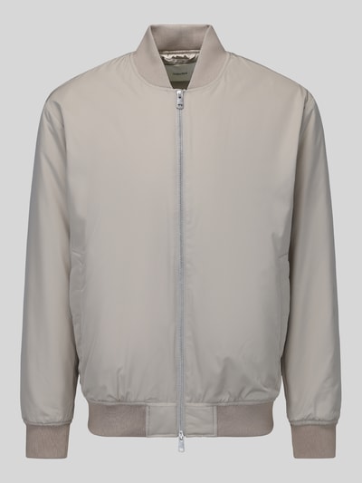 Produktfoto, beige Regular Fit Bomberjacke mit Baseball-Kragen Modell 'CHARLES' von Selected, glatte Oberfläche, Herren Bomberjacke / Blouson