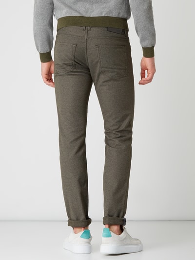 BOSS Slim fit broek met stretch, model 'Delaware'' Olijfgroen - 5