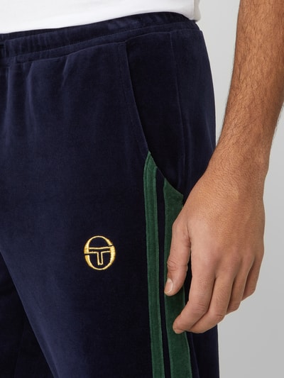 SERGIO TACCHINI Spodnie treningowe z aksamitu model ‘Damarindo’ Granatowy 3