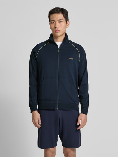 BOSS Sweatjacke mit Label-Stitching Modell 'Mix&Match' Marine 4