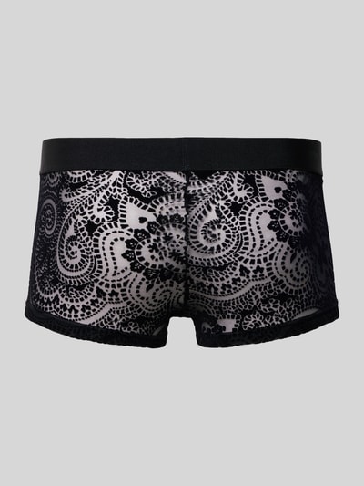 HOM Slim Fit Trunks in semitransparentem Design Modell 'Rhapsody' BLACK 3