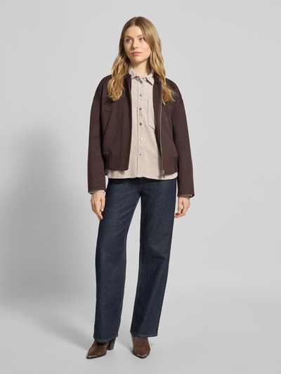 Christian Berg Woman Relaxed Fit Hemdbluse in Cord-Optik Sand 1