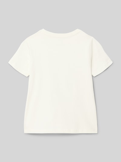 Produktfoto, Regular Fit T-Shirt aus reiner Baumwolle von Polo Ralph Lauren Kids in Unifarbe, Kurzarm, Rundhals, fein gerippte Struktur.