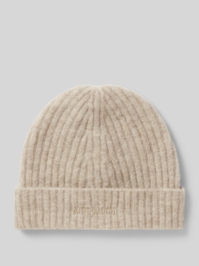 MOS MOSH Beanie met labelstitching, model 'Lora' Beige - 1