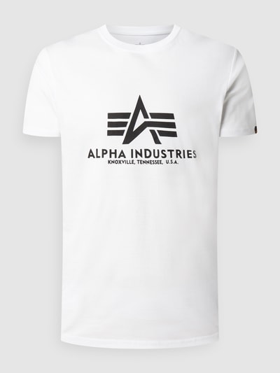 Alpha Industries T-Shirt mit Label-Print Modell 'BASIC' Weiss 2