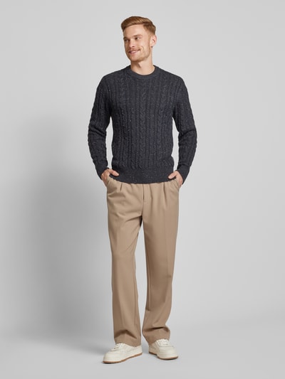 Casual Friday Strickpullover mit gerippten Abschlüssen Modell 'Karl' Marine 1