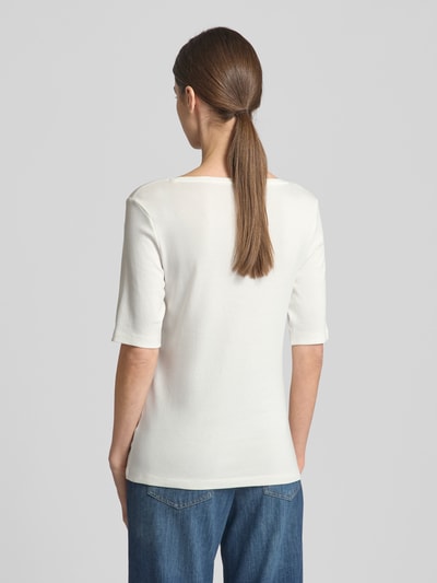 Tom Tailor Regular Fit T-Shirt aus Baumwoll-Mix Offwhite 5