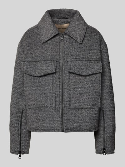 MOS MOSH Kurtka z wykładanym kołnierzem model ‘Juliette’ Ciemnoszary 2