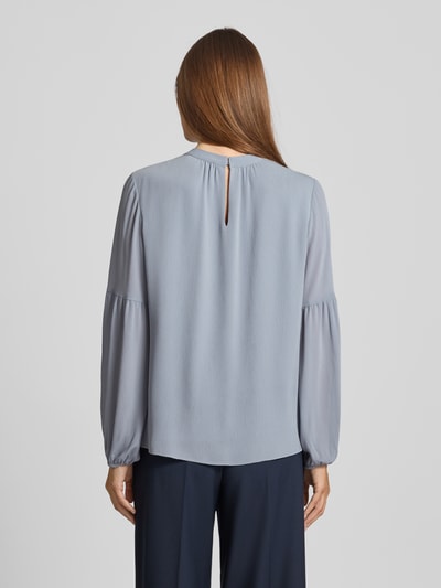 comma Bluzka z okrągłym dekoltem Szaroniebieski 5