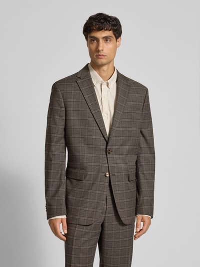 Christian Berg Men Regular Fit Sakko mit 2-Knopfleiste Mittelbraun 4