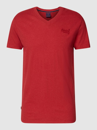 Superdry T-shirt met labelstitching Rood - 2